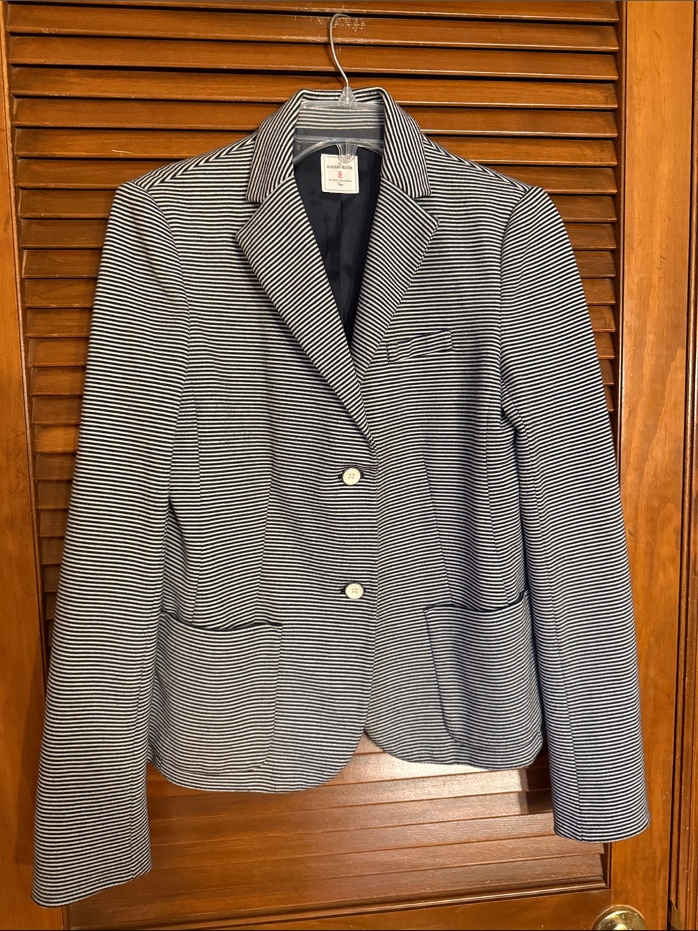 GAP Women's Navy and White Striped Blazer